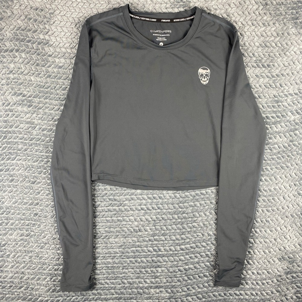 Gymreapers Women's Long Sleeve Performance Medium Obsidian Stretch Gym Fitness - Picture 2 of 9